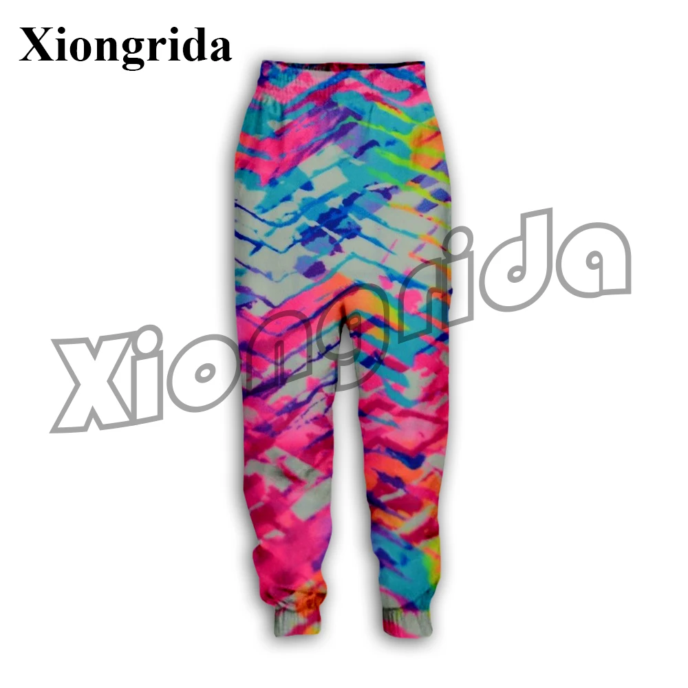 

3D Line Print Sweatpants Men Casual Abstract Graphic Color Stripe Print Pants High Waist Trouser Hip Hop Streetwear