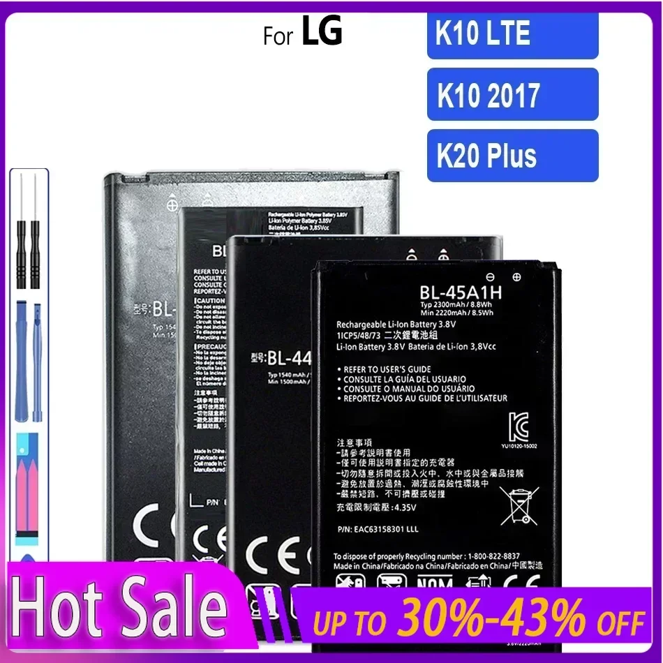 Battery BL-45A1H BL-46G1F For LG K10 2017 LTE Version F670L F670K F670S F670 K420N K20 Plus Q10 K420 TP260 K425 K428 K430H X400