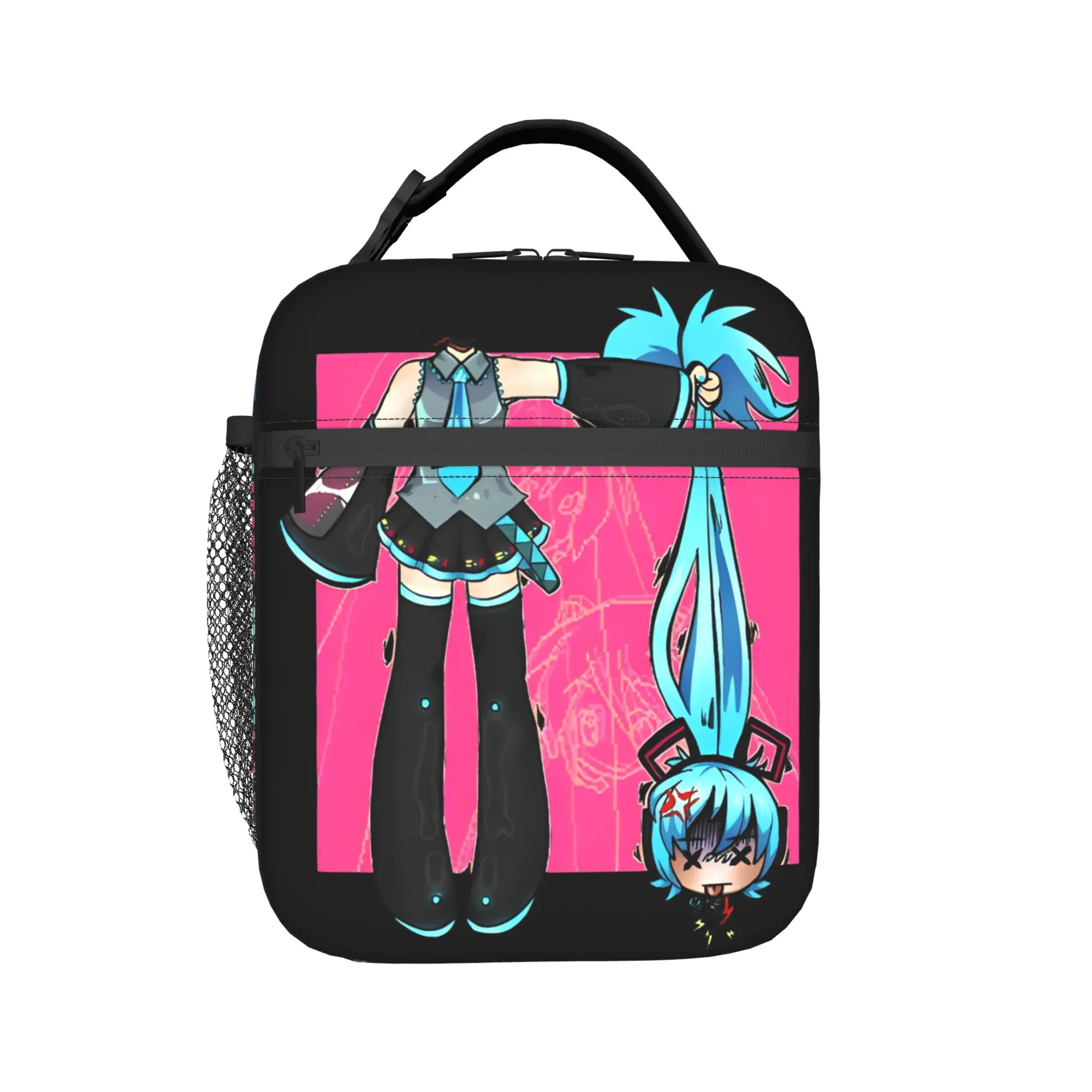 

Headless Miku Hatsune Miku Insulated Lunch Bags for Men Women Storage Food Box Portable Cooler Thermal Bento Box For Travel