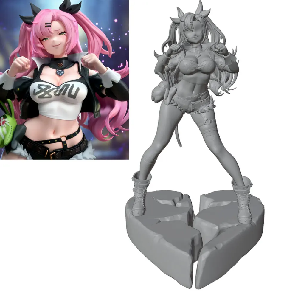 1/24Room Decoration Anime Character Statue GK Miniature 3D Printed Gray Model Figurine DIY Doll Model Unassembled And Unpainted