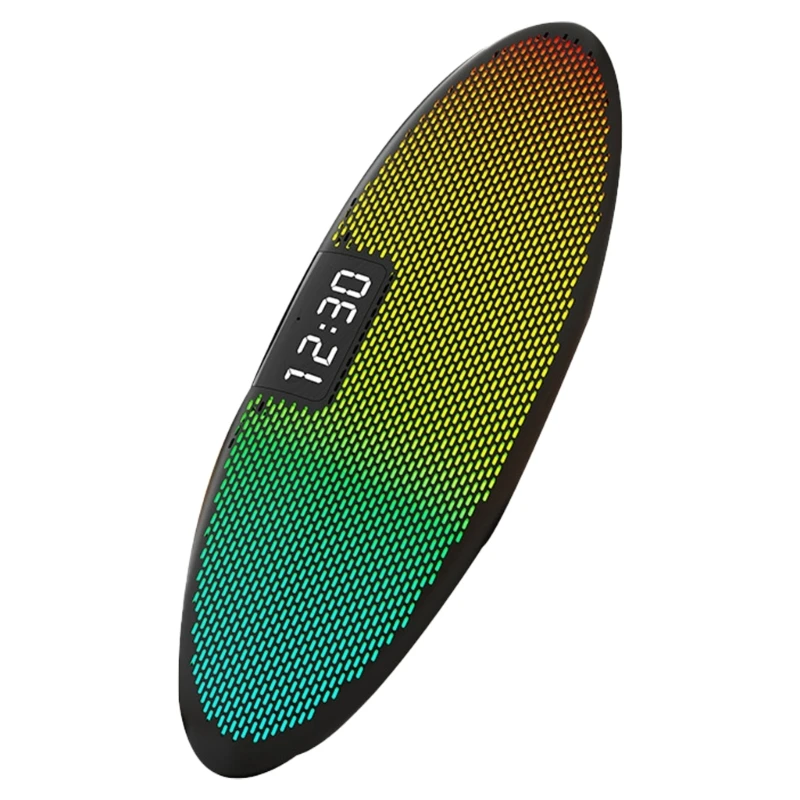 Alto-falante sem fio fidelidade portátil com luz led colorida conexão compatível com despertador display