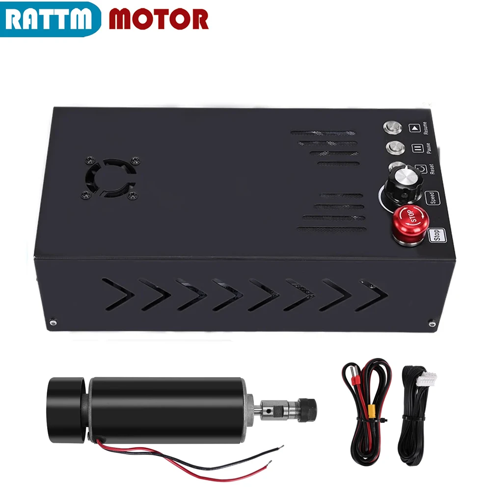 Scatola di controllo della fresatrice del Router di legno CNC con motore mandrino da 500W + alimentatore + ripristino dell\'arresto di emergenza