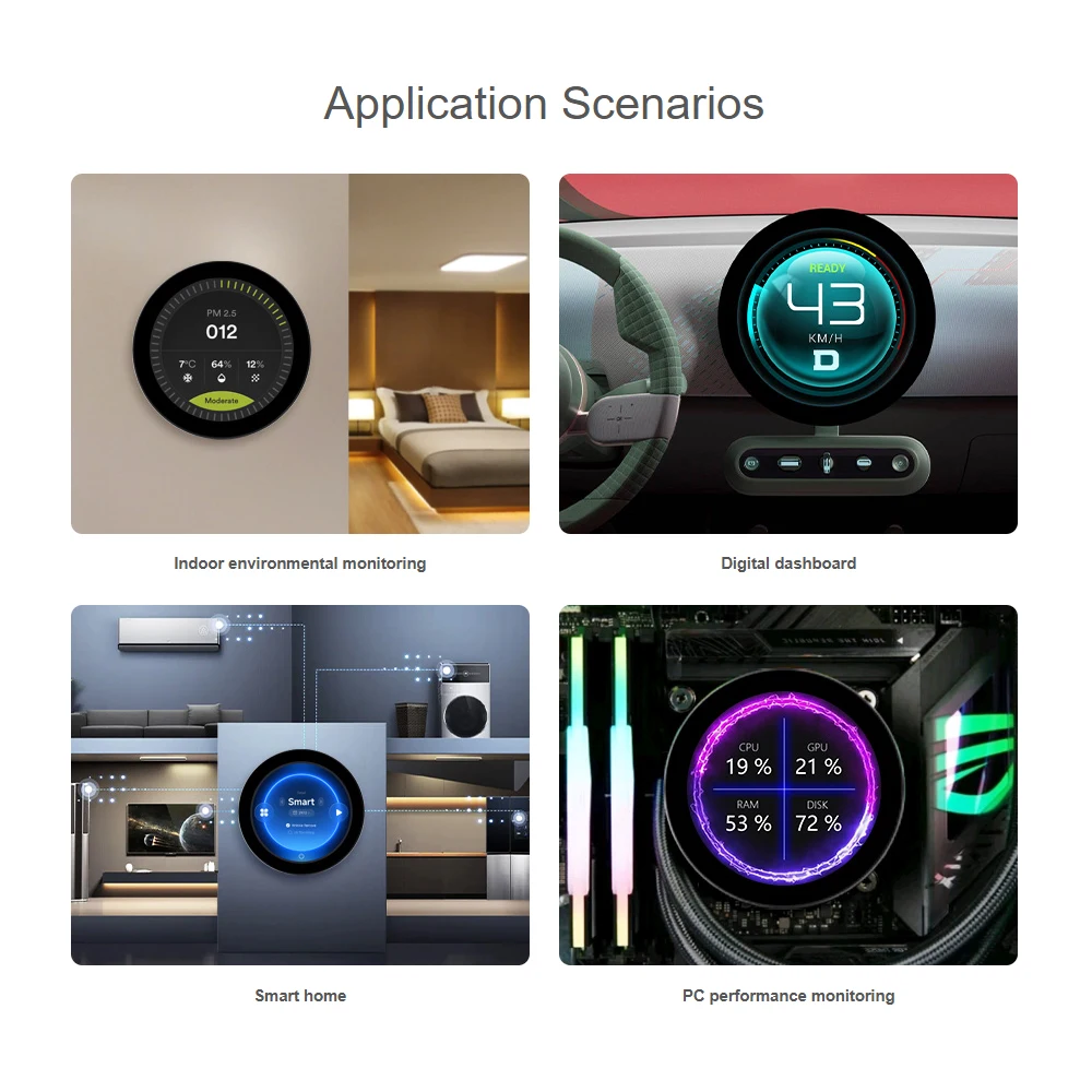 Waveshare ESP32-P4 3.4inch WIFI6 IPS Round Touch LCD Display RISC-V Development Board 800x800 Support ESP-IDF VSCode Arduino IDE