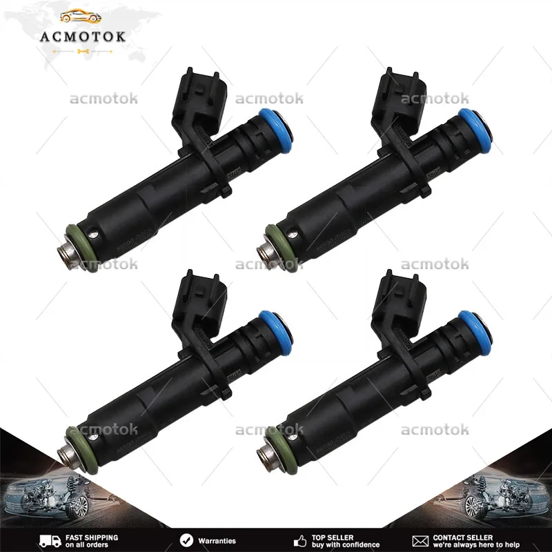 SET OF 4 04593986AB Fuel Injectors For Jeep Compass Cherokee Renegade Chrysler 200 Fiat 500X Dodge Dart GT Ram ProMaster City