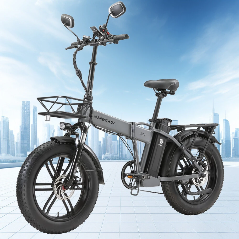

20" Folding Electric Motorcycles Mountain E Bike for Adults, 750W Peak Motor Ebike 27Mph 55Miles 48V 18AH Electric Bicycle