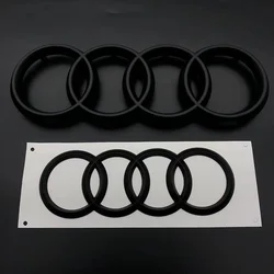Audi A3 A4 A5 A6 A7 Q2 Q3 Q5 Q8 TT Black/Silver 4 Ring ABS Car Hood Front Bonnet Grill Rear Trunk Emblem Logo Badge Sticker