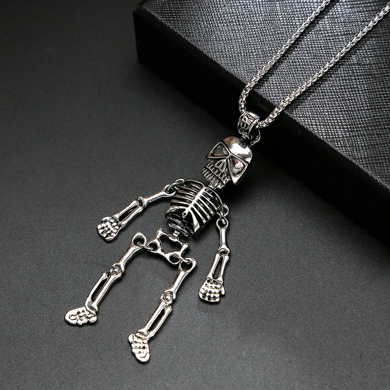 One Piece Stainless Steel Jewelry Street Trendsetters Robot Sweater Chain For Lovers Vintage Goth Nightclub Personality Necklace