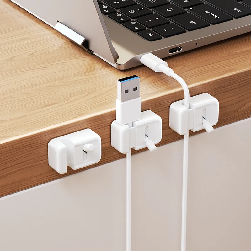 3PCS Schreibtisch Kabel Organizer Mini Selbst-klebe Schalter Typ Kabel Clips Langlebige Kabel Halter Clips Feste Desktop Kabel halter