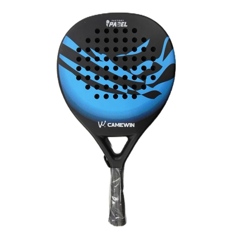 CAMEWIN raket Padel serat karbon EVA, raket raket wajah dengan bantalan, penutup tas warna biru