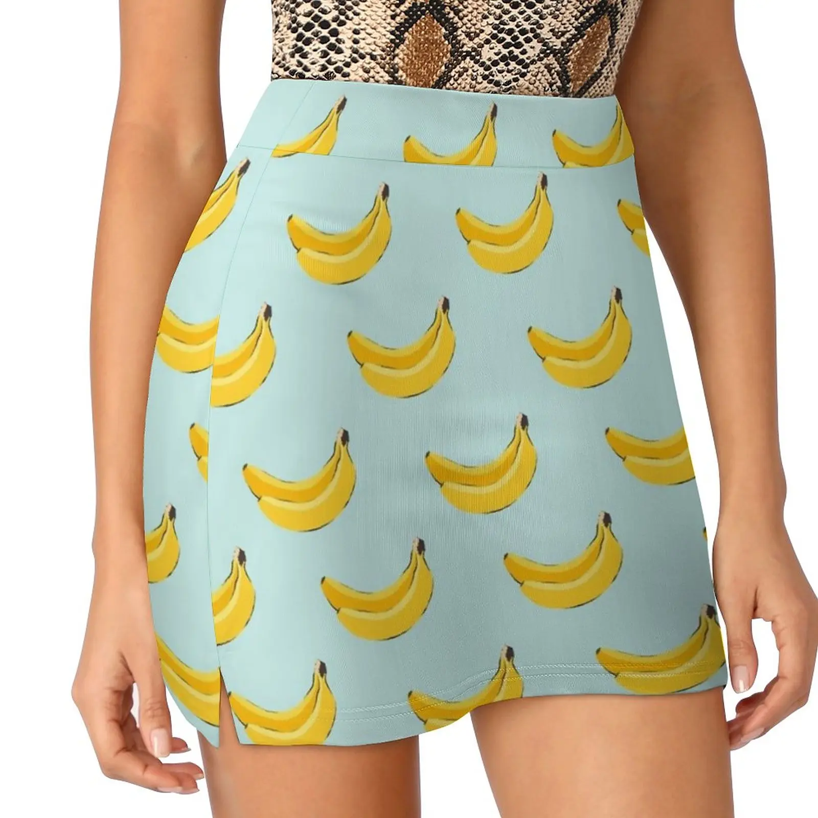 Banana Pattern Women's skirt Aesthetic skirts New Fashion Short Skirts Banana Banana Pattern Fruit Banana Vector Banana