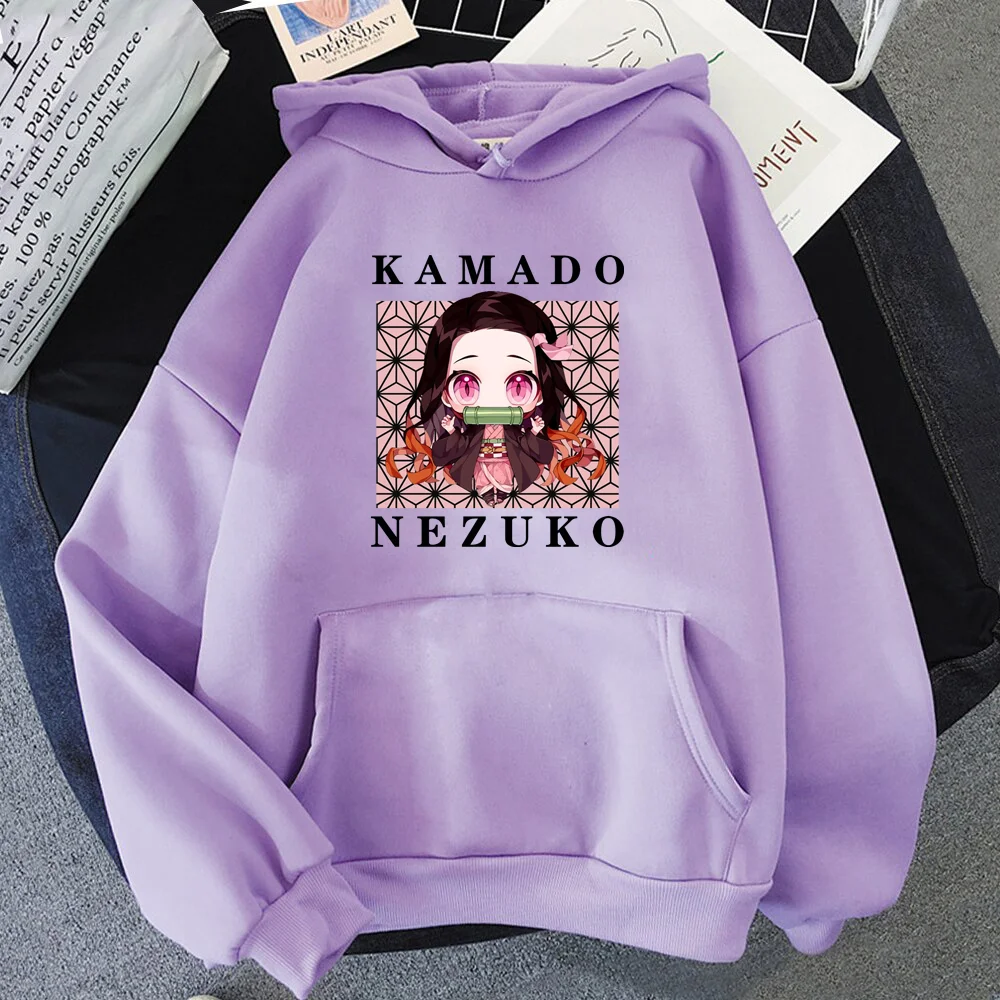 Cute Kamado Nezuko Printed Hoodie Women's Anime Harajuku Kamado Nezuko Sweatshirt New Cute Women's Hoodie Top