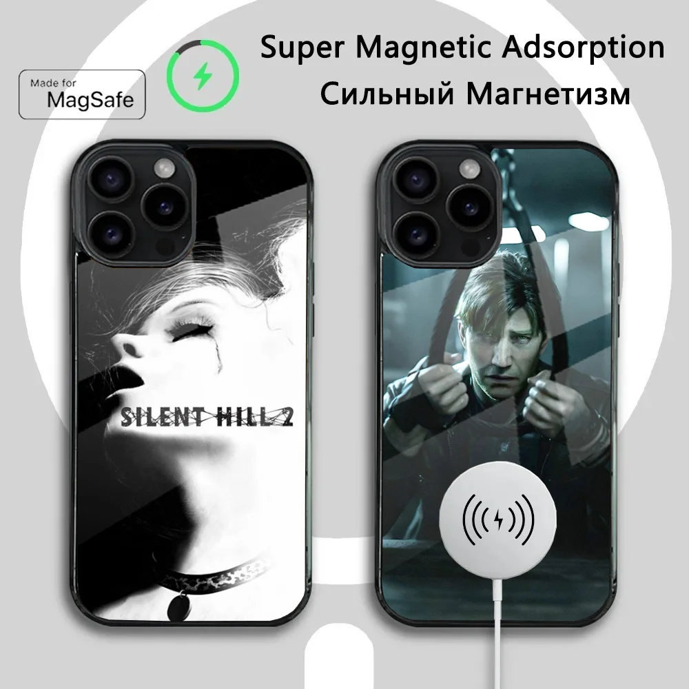 Horror Games S-Silent H-Hill Phone Case For iPhone 16 15 14 13 12 11 Plus,Pro,Max Mini Magsafe Magnetic Wireless Charging