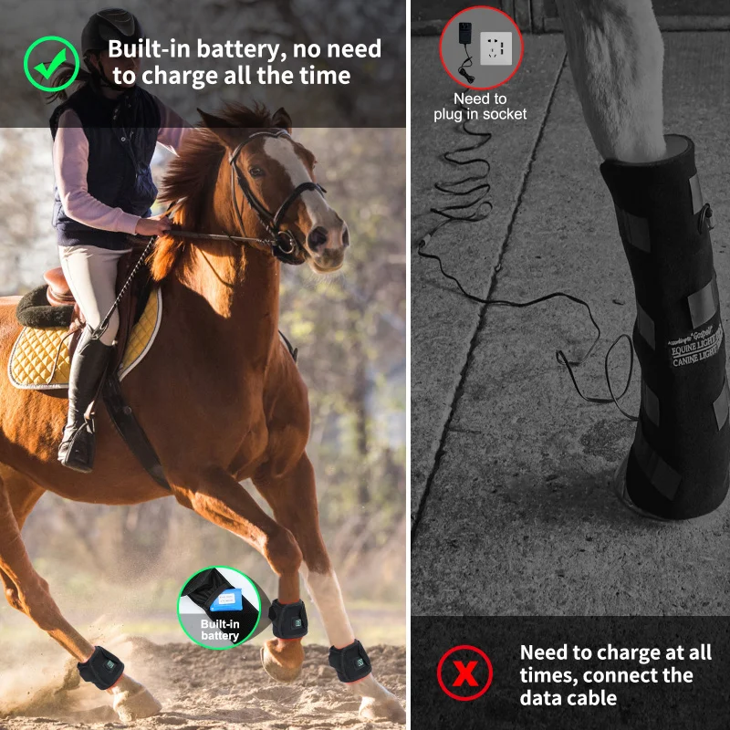 LED Infrared Equine Flexible Boots Pad 660nm 850nm for Red Light Therapy Horse Dog