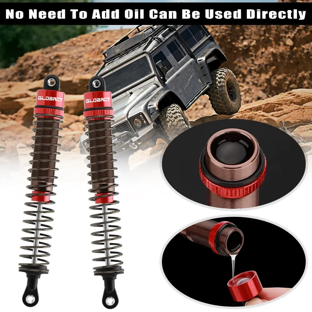 GLOBACT 1:10 RC Shock Absorber Oil Adjustable RC Damper Set for 1/10 RC Crawler Car Axial SCX10 TRX4 D90 Upgrades Parts