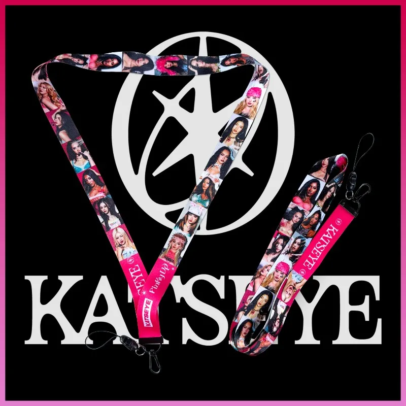 KATSEYE Anime Peripheral Phone Lanyard Cute Printed Adjustable Hand Strap Portable Wrist Lanyard for Mobile Phone Key Bag Gift