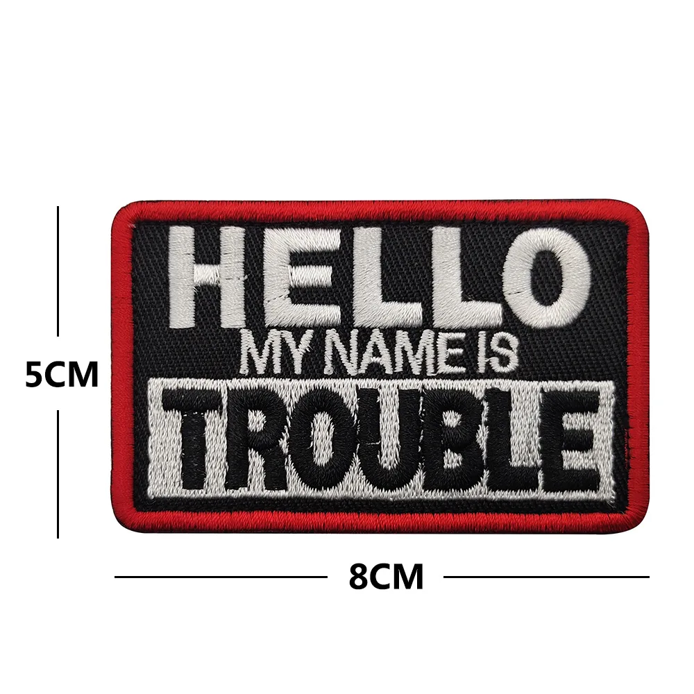 Embroidery English Alphabet Motivational Phrases Biker Saying Funny Slogan Words Patches Appliqued Military Chevron Strip Badges