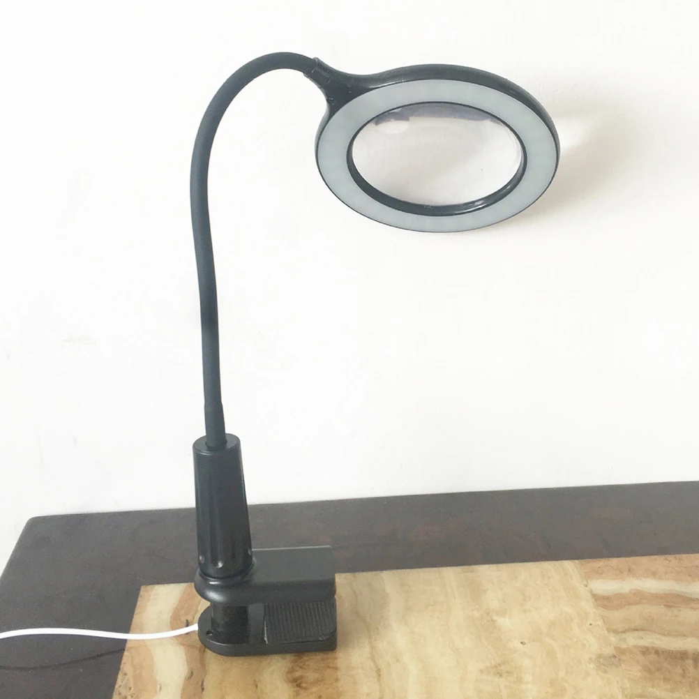 

LED Desk Lamp Magnifying Glass Clip Soft Light Reading Books Sewing Jewelry Making Repair Electronics Student Glasses Night Lamp