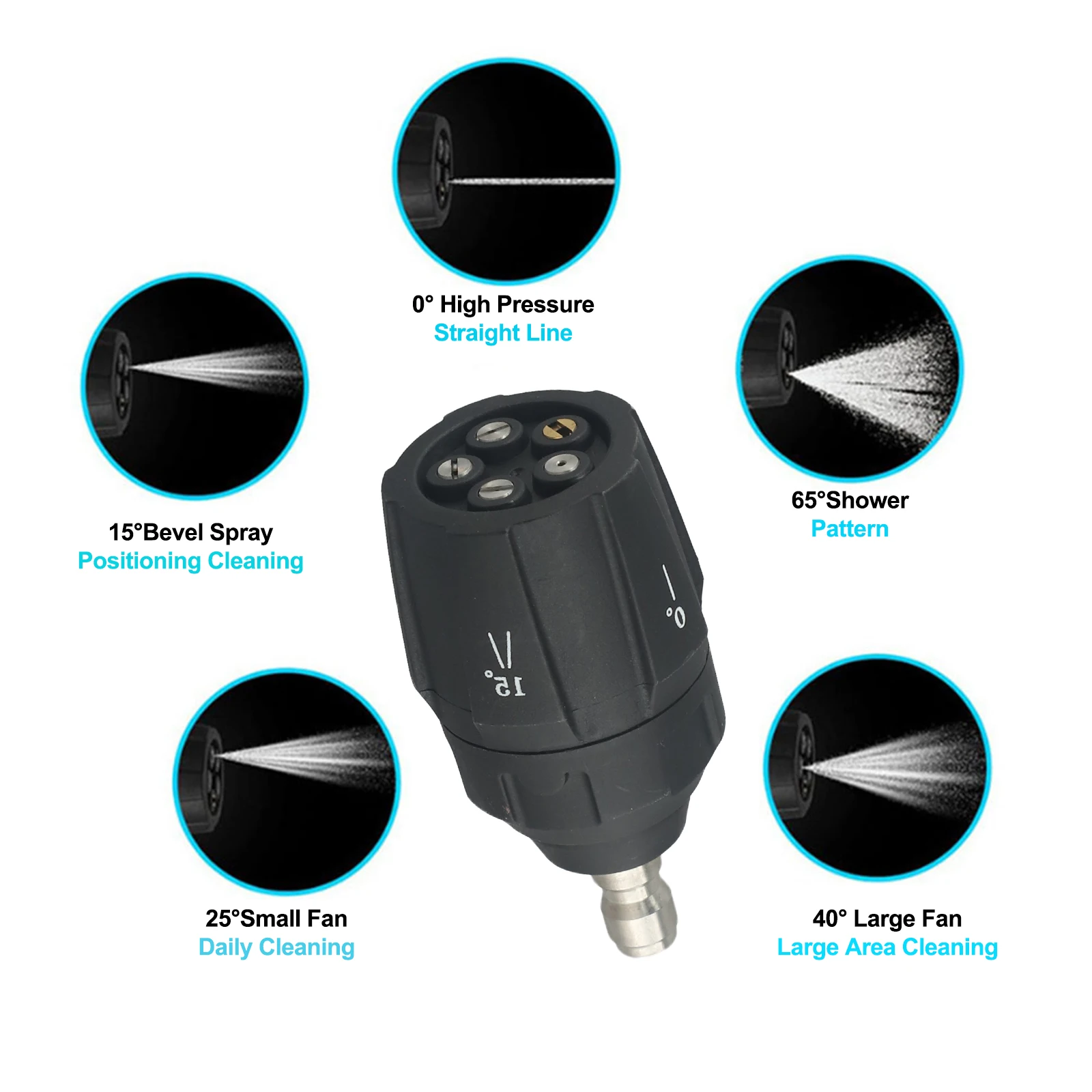 /5 /In /Pressure Washer Spray Nozzle Tips With 1/4 Inch Quick Connect Adapter For For Karcher K2 K3 K4 K5 K6 High Pressure Clean view 2