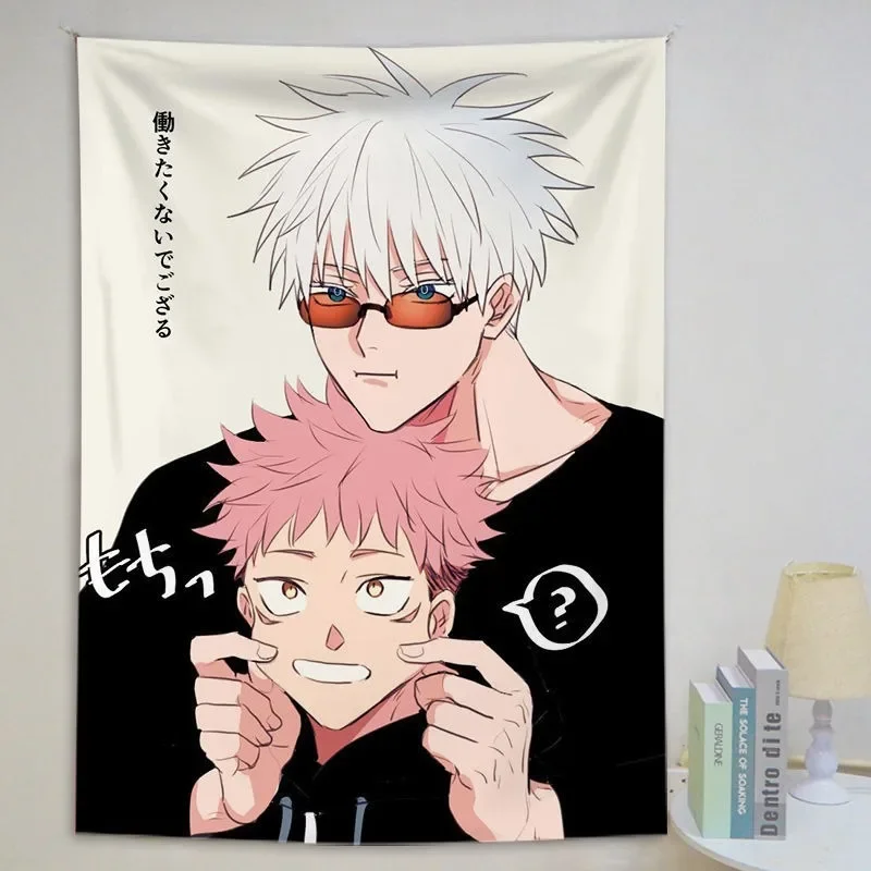 Jujutsu Kaisen Satoru Gojo Yuji Itadori Inumaki Toge Background Cloth Anime Peripheral Cute Cartoon Poster Room Decoration New