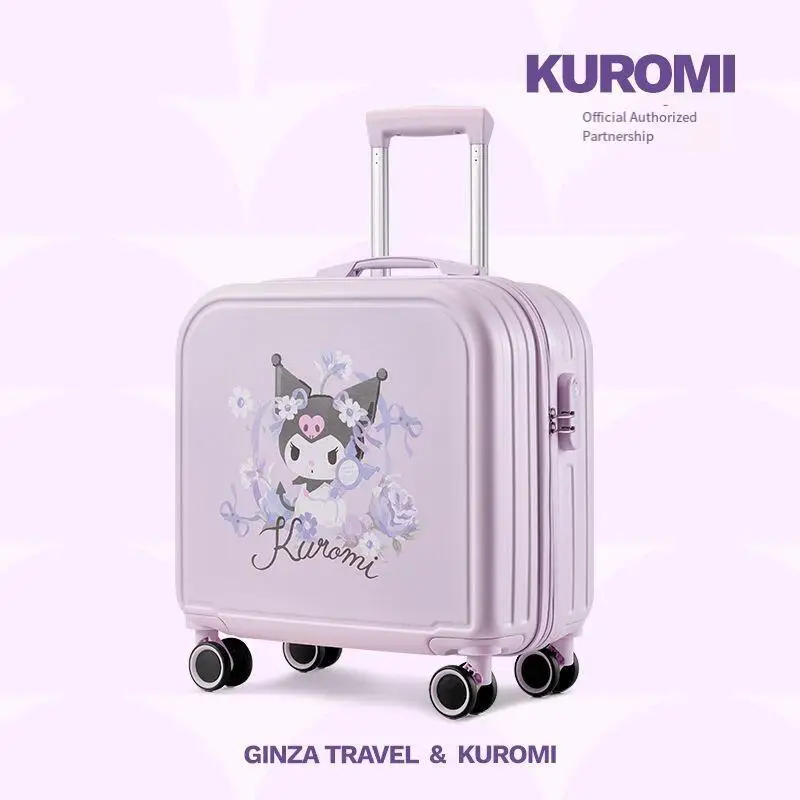 

Genuine Sanrio Small Suitcase Kuromi Cartoon 17-Inch Boarding Case Children's Kawaii Suitcase Password Box Trolley Case Gift