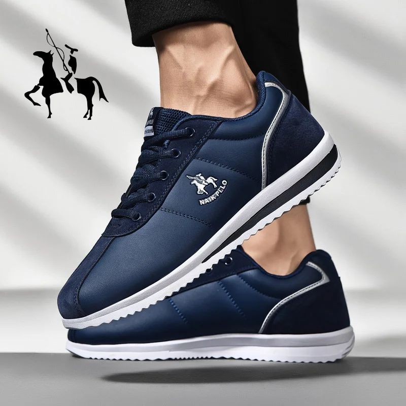 Men\'s Sneakers 2024 Spring Summer Leather Shoes Men Sports Shoes Man Light Flat Non-Slip Tennis Shoes High Quality