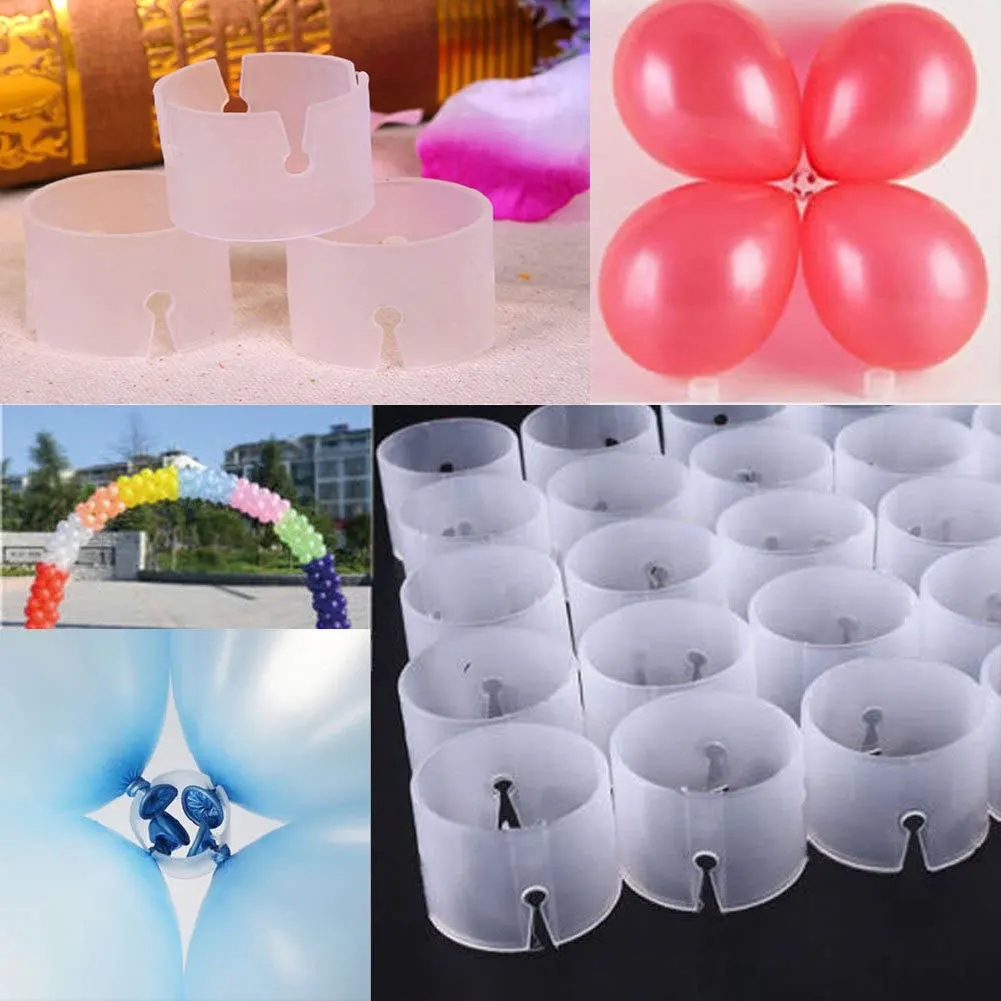 100 قطعة من أبازيم حلقية موصلات قوس البالونات سهلة الاستخدام ملحقات تزيين الحفلات عرض زهرة البالونات
