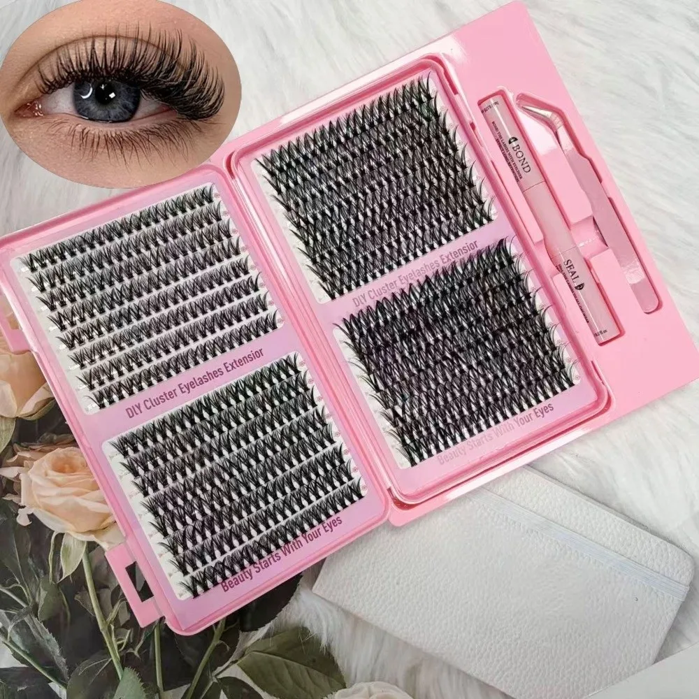 New Thick Long False Eyelashes Natural Look 30D/40D/50D/60D Faux Cils Voluminous Fluffy Clusters Lash Extension Kit Eye Makeup