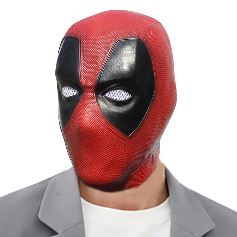 Deadpool Cosplay Máscara para Adultos, Wade Winston Wilson, Filme de Látex Macio, Máscaras Engraçadas, Fantasia de Halloween, 1 Tamanho