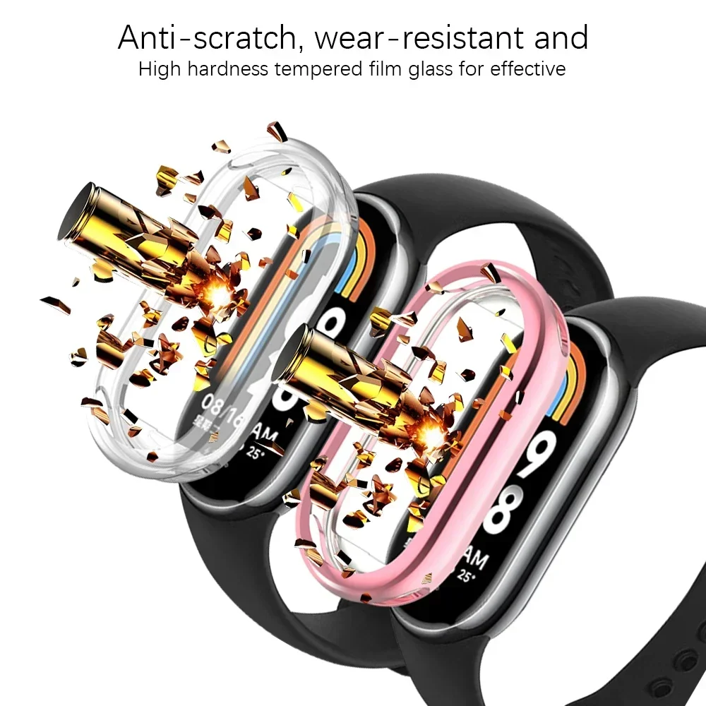 غطاء حامي الشاشة ل شاومي Mi الفرقة 8 ، مرنة قذيفة ساعة من البولي يوريثان ، اكسسوارات الوفير ضئيلة ، Miband