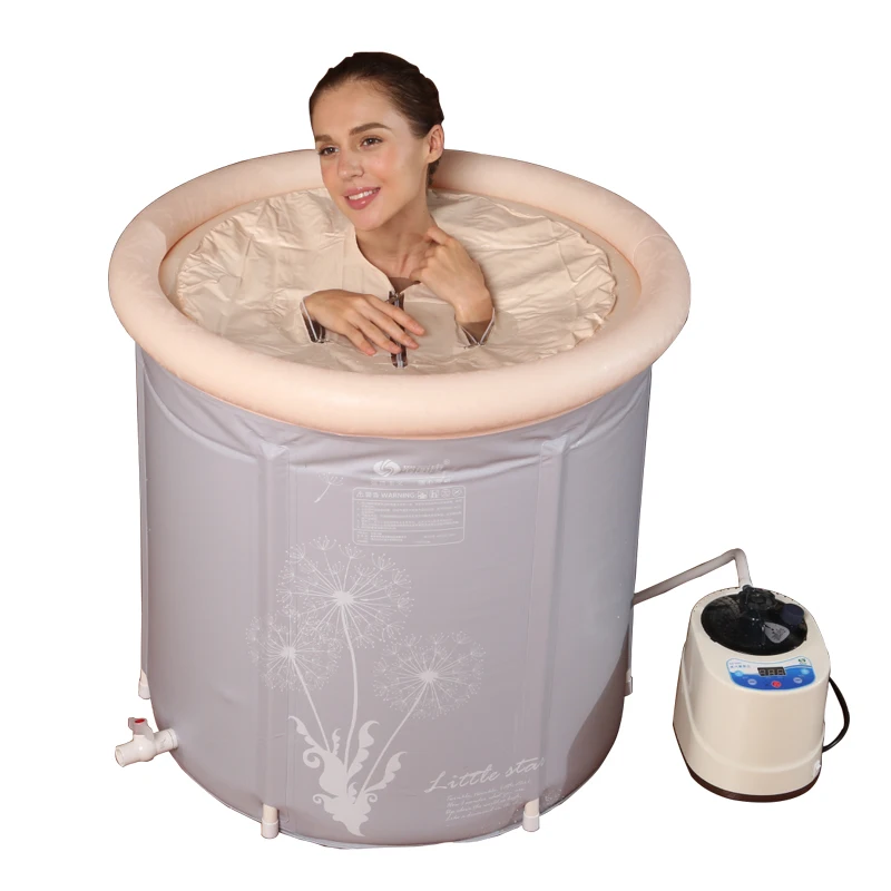 

Chufang Inflatable PVC Folding Portable Bathtub Adult Bath Barrel PVC With Mini Steam Generator Inflatable Hot Tub Spa