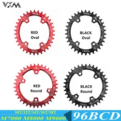 VXM 96BCD Round Oval Chainring MTB Mountain Bikes Narrow Wide Chainring 30T 32T 34T 36T 38T Bicycle Crankset Tooth Plate Parts