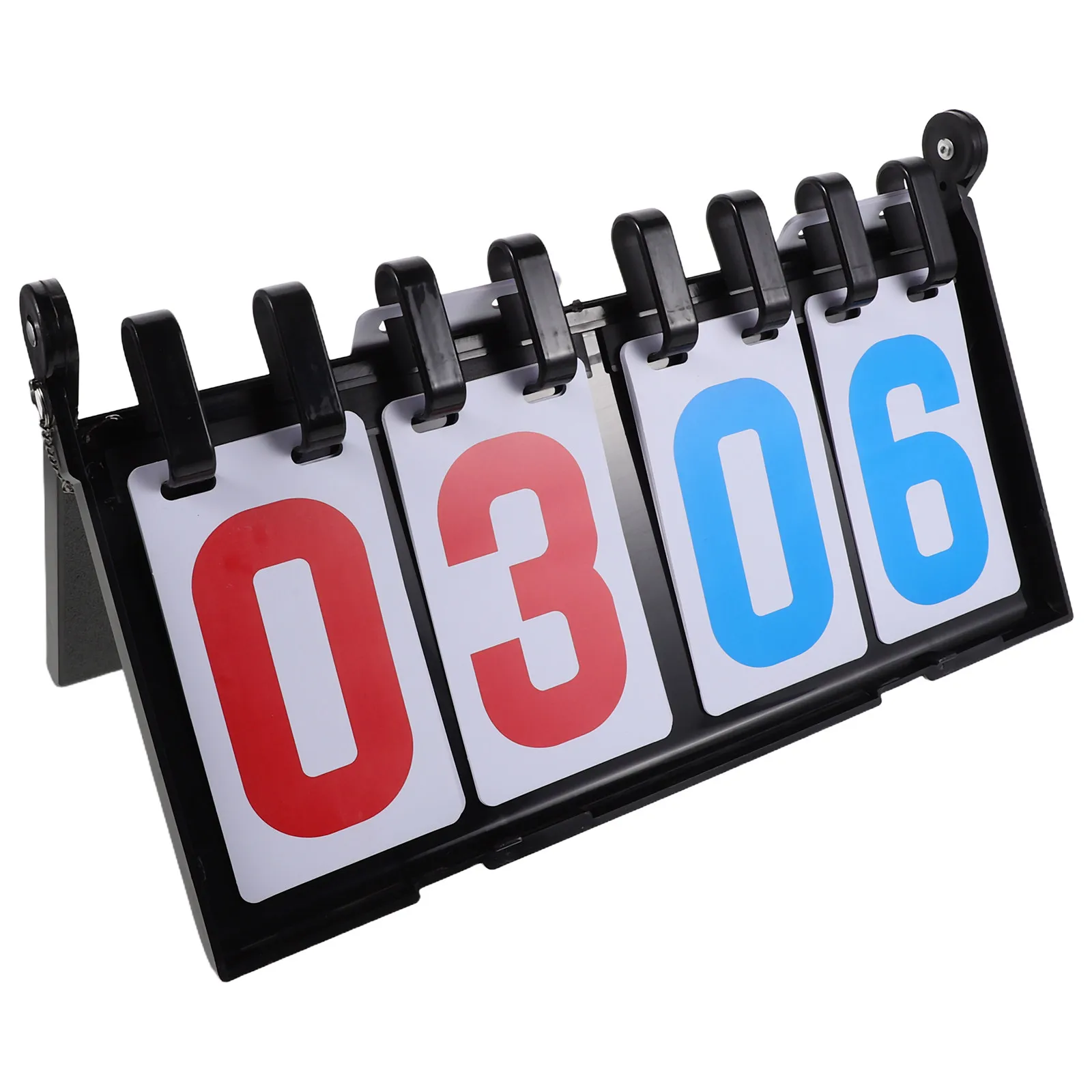 4-Digit Flip Sports Tabletop Scoreboard Sturdy Thick Plastic Portable for Basketball Volleyball Badminton Soccer Tennis