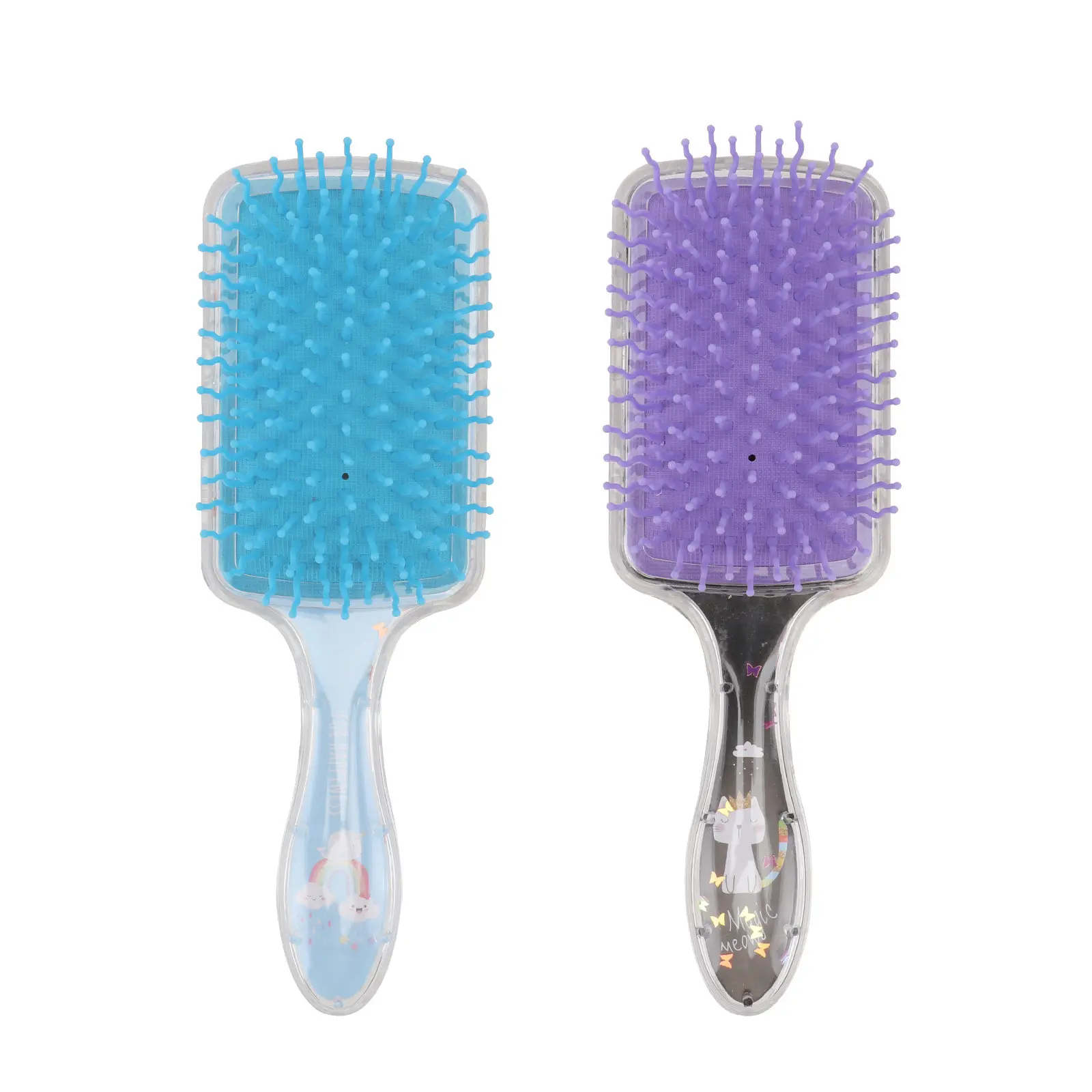 2Pcs Airbag Combs Lovely Cartoon Pattern Plastic Rainbow Combs Massage Comfortable Hair Detangling Salon Home Use Hairdressing