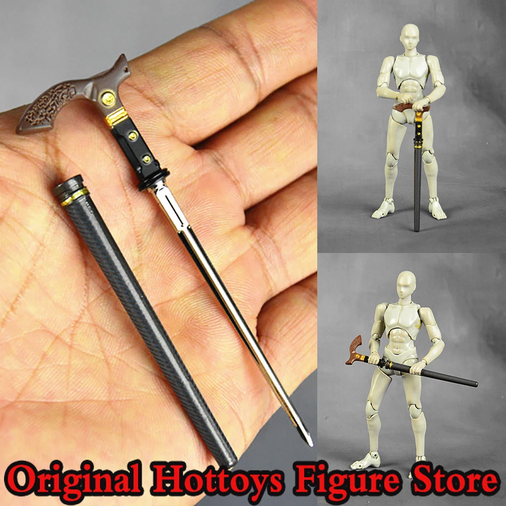 

В наличии масштаб 1/12, аксессуар для сцены мужского солдата, миниатюрная трость, сплав, меч, опора, подходит для 6-дюймовой экшн-фигурки, модель куклы, игрушки