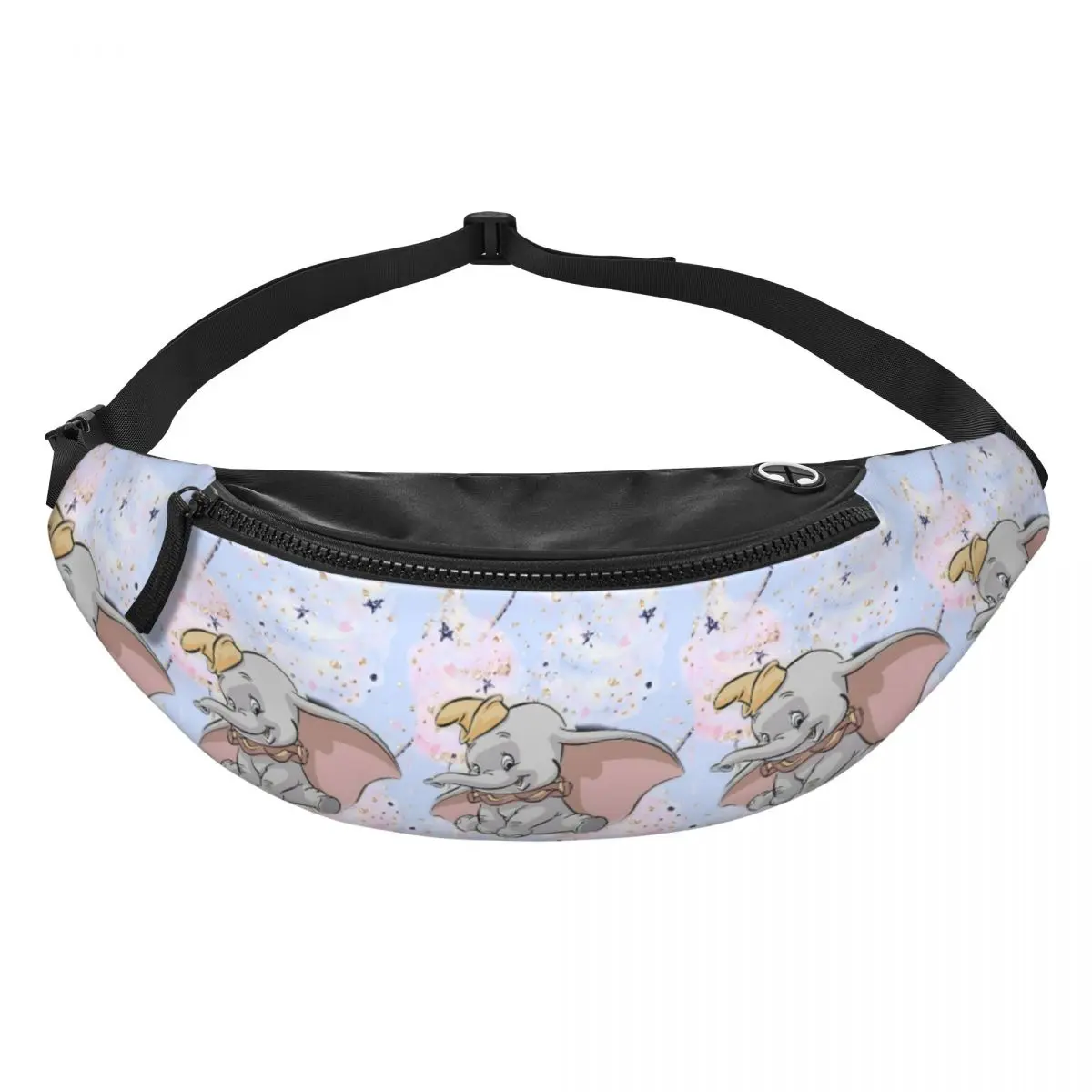 

Custom D-Dumboes Cartoon Fanny Bag Cute Elephant Crossbody Waist Pack Women Men Travel Hiking Phone Money Pouch