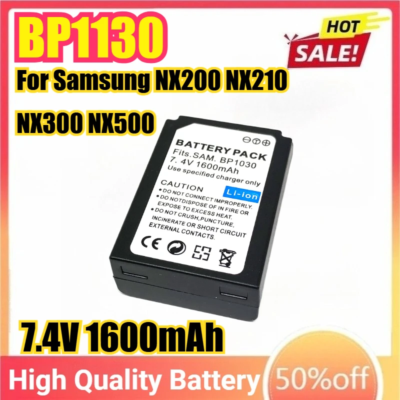 

BP1130 7.4V 1600mAh Camera Battery For Samsung NX200 NX210 NX300 NX500 NX1000 NX1100 NX2000 NX-300M Camera