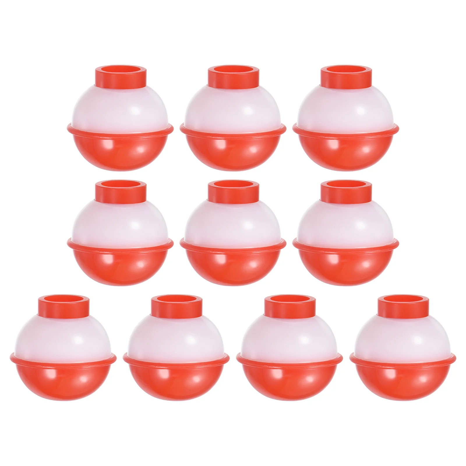 Fishing Bobber, 50 Pack Hard ABS Push Button Round Buoy Fishing Float Tackle, Red and White