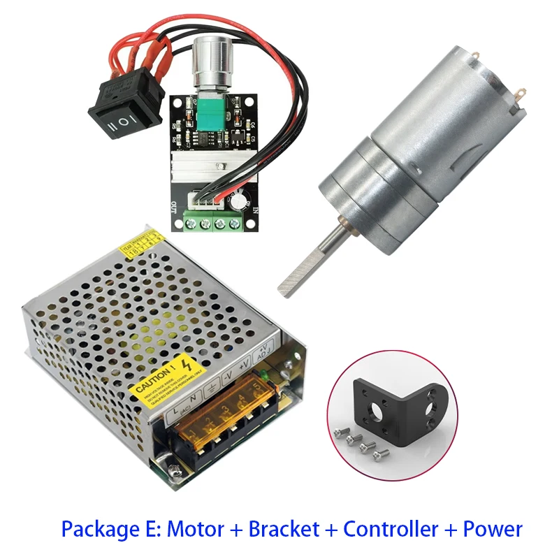 

JGA25-370 DC 12V 24V 12RPM-1364RPM Reduction Gear Motor 22mm Long Shaft Large Torque High Power Worm Gear Motor Reversed Motor