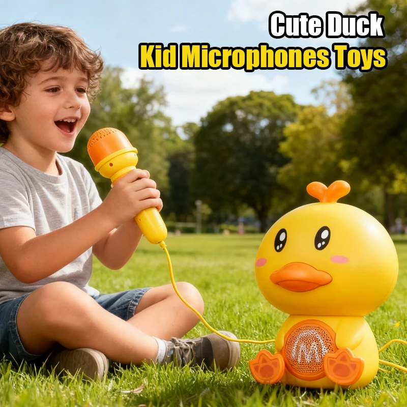 لطيف بطة الغناء ميكروفونات الصوت آلة التعليم المبكر صوت للتغيير رواية القصص مع ألعاب الموسيقى الخفيفة للأطفال الهدايا #1