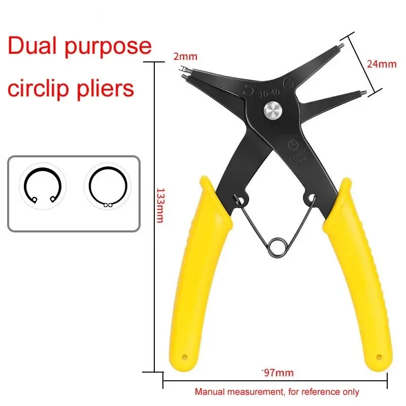 1Pc Two In One Dual Purpose Circlip Pliers Internal And External Circlip Pliers, Dual Purpose Multifunctional Circlip Pliers