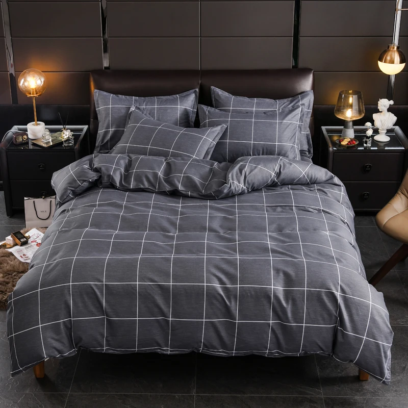 Fall Double bed duvet cover Microfiber queen twin bed size quilt cover Plaid style 220x240 Comforter covers No pillowcases