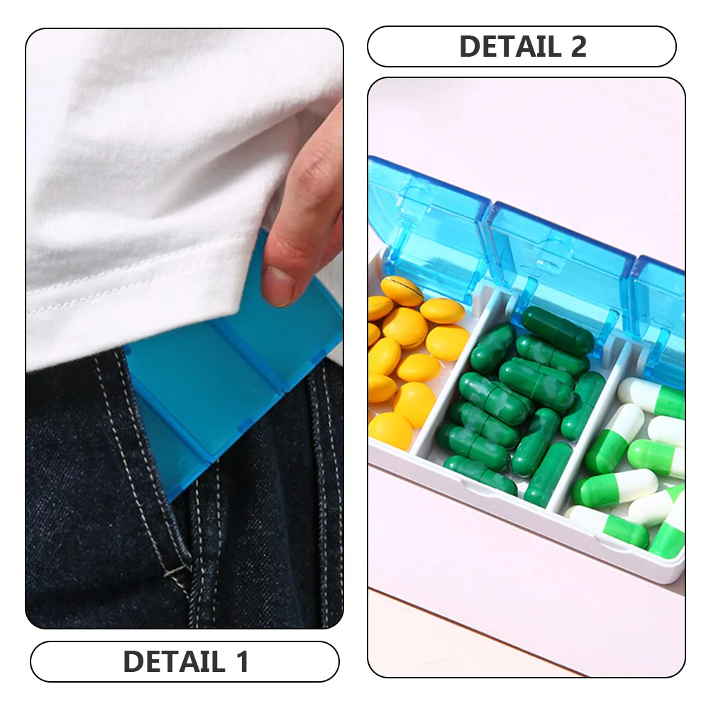 

Органайзер для таблеток, небольшой портативный пластиковый футляр для лекарств для ежедневного использования в путешествии, контейнер для таблеток, 3-кратный день