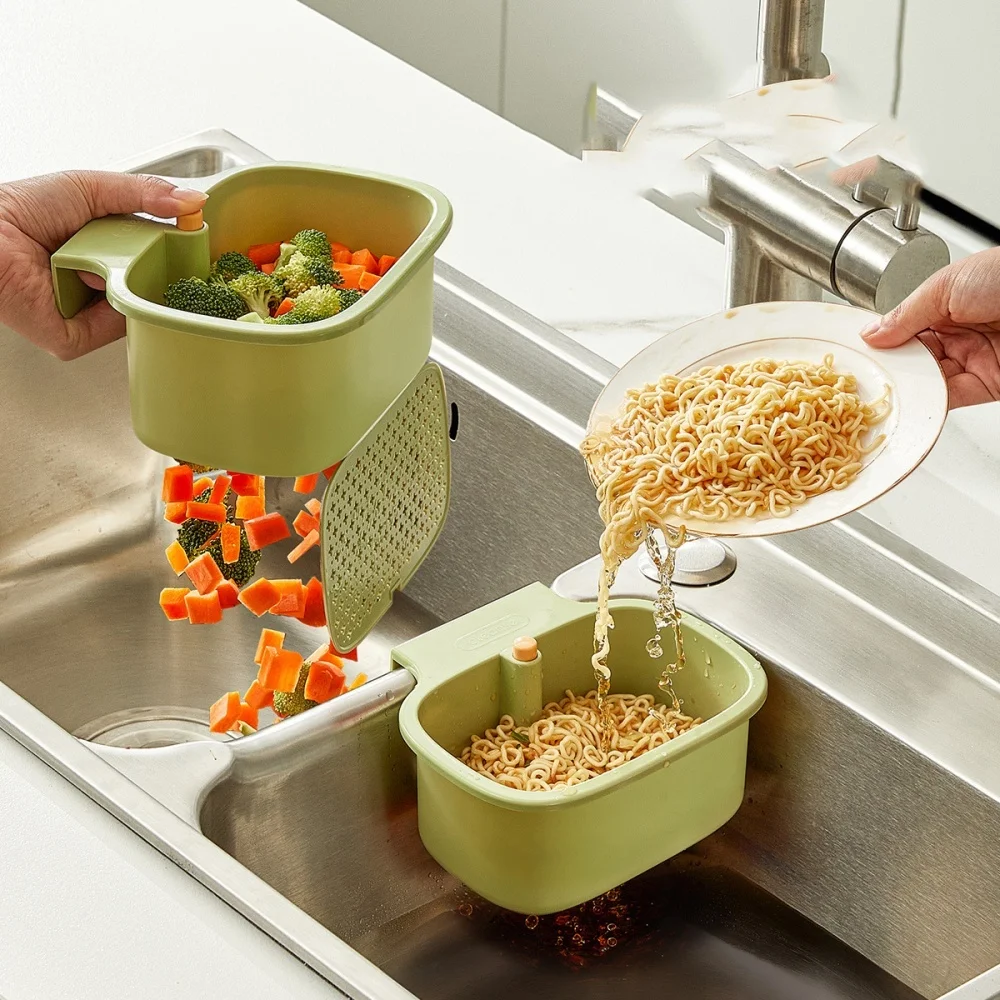 1pc New kitchen Sink Filter Basket Sink Washing Basin Anti Leak Filter Basin One Click Press Type Grid Drain Storage Rack