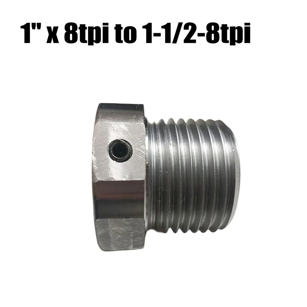Lathe Setup Woodworking Workshop Silver Chuck Adapter Lathe Chuck Thread Adapter 1 X 8 TPI Length Approx. 1.57