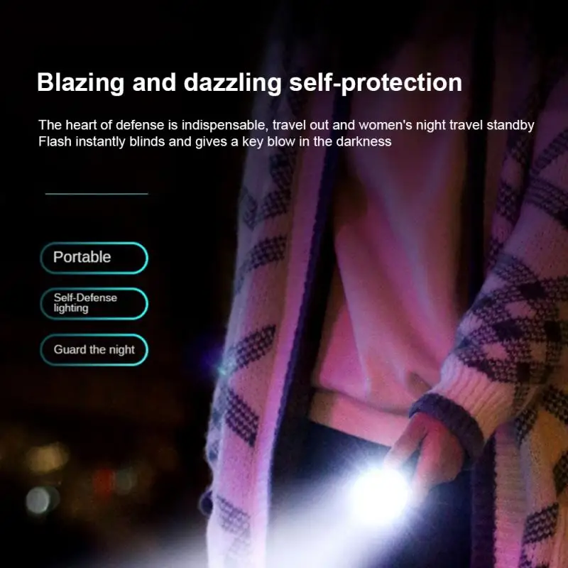 Long Range Flashlight Durable Long-lasting Battery -handed Control Compact Size Clip Design Essential Hiking Clip- Lamp