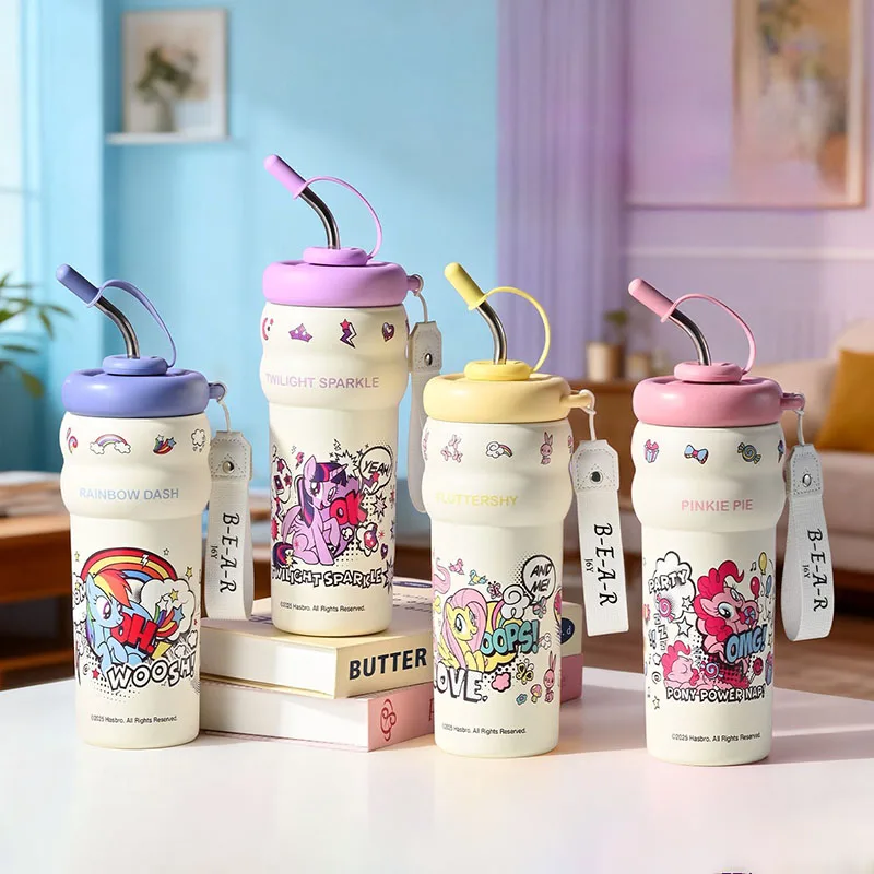 

My Little Pony Insulated Water Bottle 820ML Stainless Steel Large Capacity Ice Cup with Straw Portable Travel Tumbler for Girls