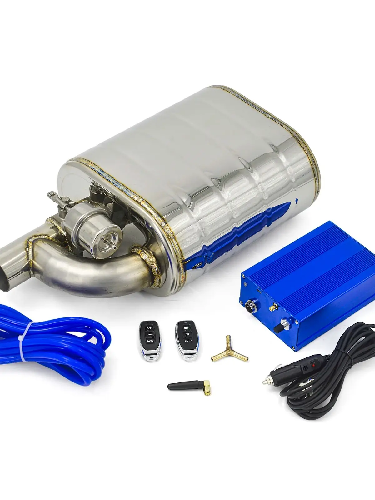 2/2.25/2.5/2.75/3 Inch Universele Uitlaat Met Dump Valve Rvs Elektrische Uitlaat Uitsparing afstandsbediening Set - afbeelding 2