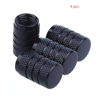 4pcs Knurling Style Tire Valve Caps Aluminum Silver Car Bike Wheel Stem Air Valve Caps Tire Pressure Cap Accessory