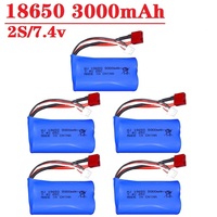 2S 7.4V 3000mah lipo Battery 18650 For Wltoys 144001 A959-B A969-B A979-B K929-B 12428 12423 10428 Q39 RC Car Spare Parts