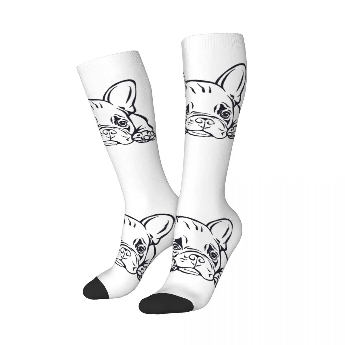 Custom Women French Bulldog Pet Stockings 3D Print Dog Animal Knee High Tube Socks